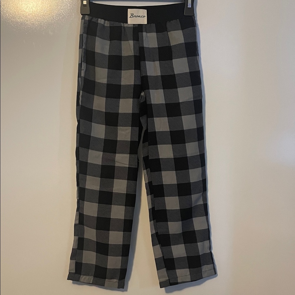 Ford Bronco Black and Gray Boys Plaid Pajama Pants Size Medium